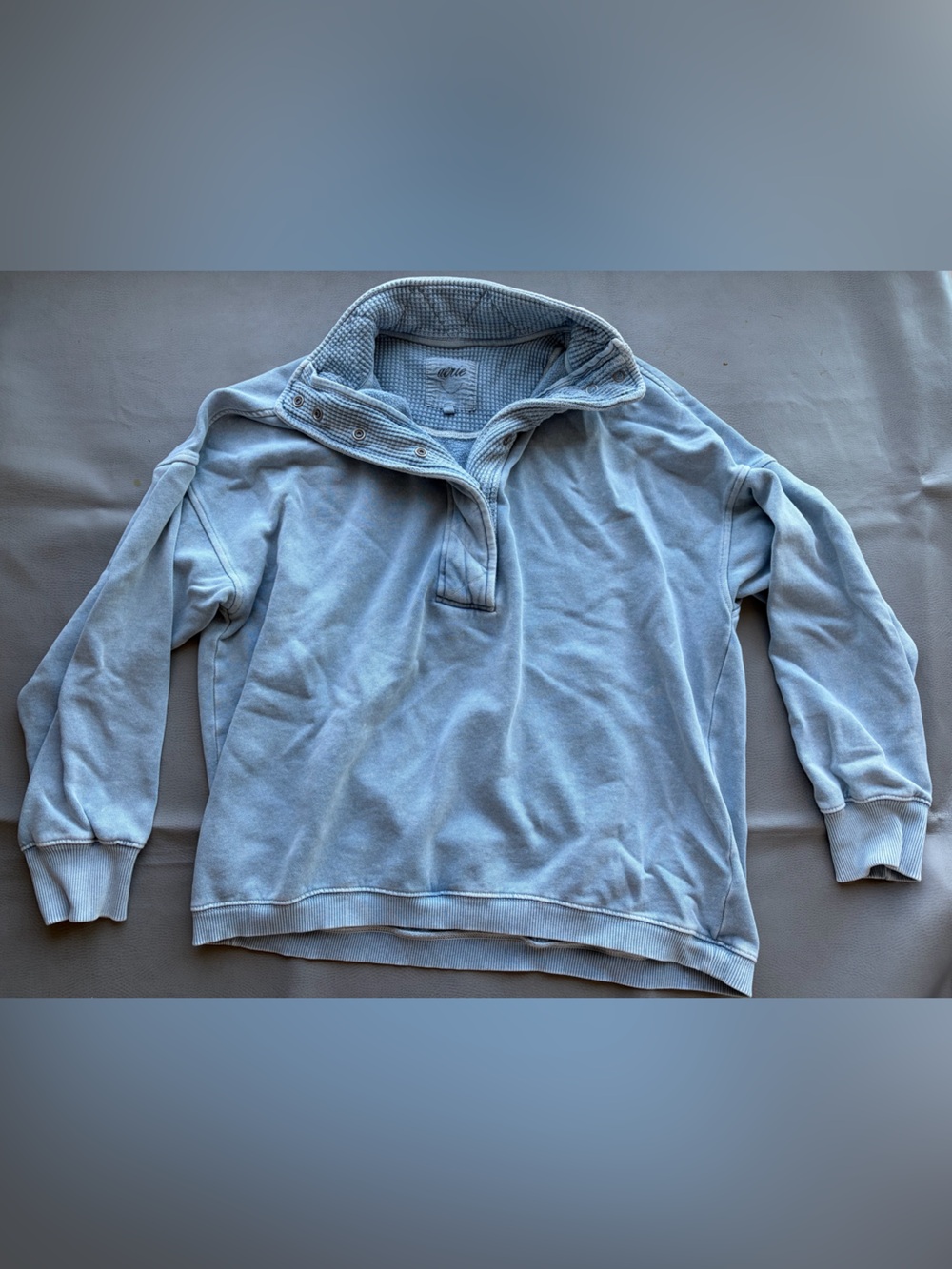 aerie pullover henley light blue sweatshirt